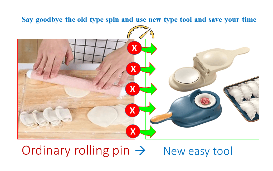 2 in 1 Dumpling Maker DIY Kit Wrapper Saving Time Kitchen Gadgets - Bama style