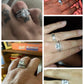 Jewelry Wedding Ring Set for Women Dazzling Square Zirconia Luxury Lady Accessories - Bama style