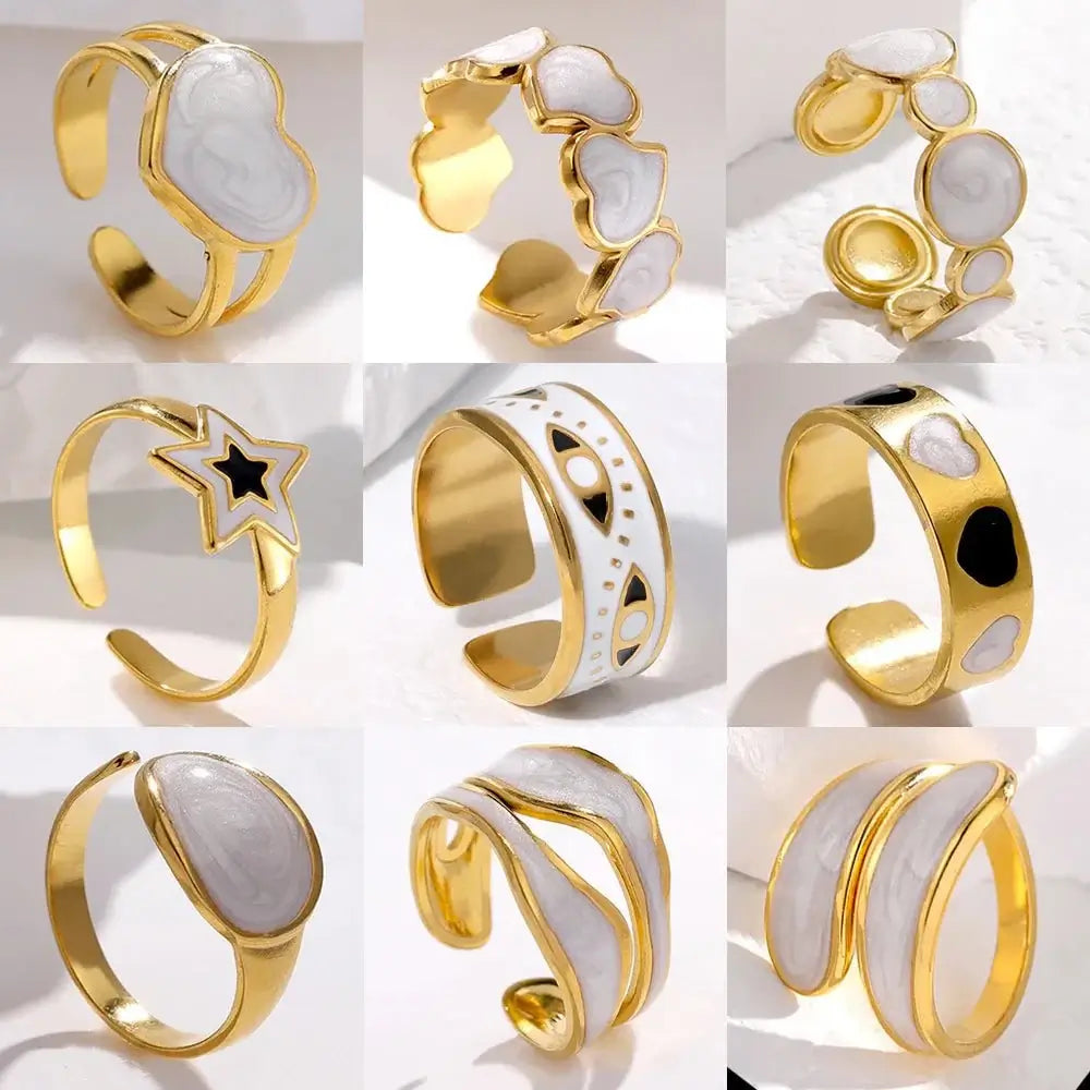 Elegant Free Size Gold Rings for Women - Party Gifts 2024 – Bama style