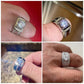 Luxury Male Jewelry Silver Color Round Rings Cubic Zircon for Wedding Ceremony - Bama style