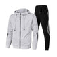 Men's Winter Tracksuit Set Solid Color Sweatpants Sportswear Suit - Bama style
