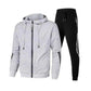 Men's Winter Tracksuit Set Solid Color Sweatpants Sportswear Suit - Bama style