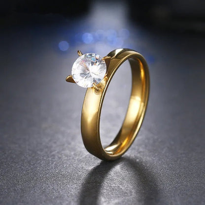 Rings For Women Men QianBei Fashion 3mm Width Stainless Steel Size 7 - 11 - Bama style