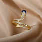 Snake Rings Gold Color Stainless Steel Ring 2024 - Bama style