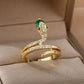 Snake Rings Gold Color Stainless Steel Ring 2024 - Bama style