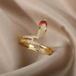 Snake Rings Gold Color Stainless Steel Ring 2024 - Bama style