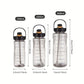 Sports Water Bottle Large Capacity 1.5L/2L/3L With Straw And Time Marker - Bama style
