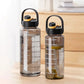 Sports Water Bottle Large Capacity 1.5L/2L/3L With Straw And Time Marker - Bama style
