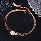 Women Teens Charm Cute Rose Gold Color Stainless Steel Jewelry - Bama style