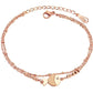 Women Teens Charm Cute Rose Gold Color Stainless Steel Jewelry - Bama style