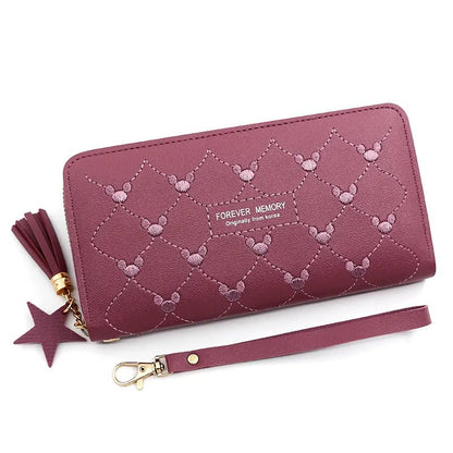 Women Wallet Multi - card ID Card Holders Mobile Phone Clutch Bag Leisure Leather Purse - Bama style