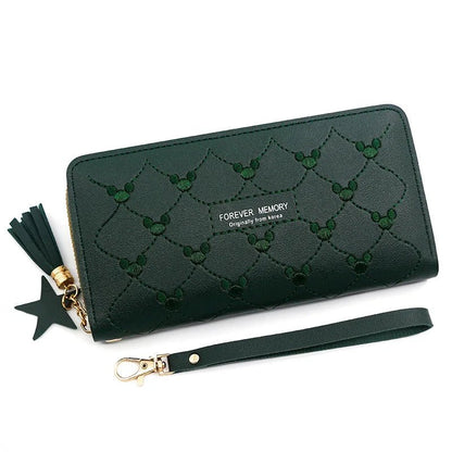 Women Wallet Multi - card ID Card Holders Mobile Phone Clutch Bag Leisure Leather Purse - Bama style