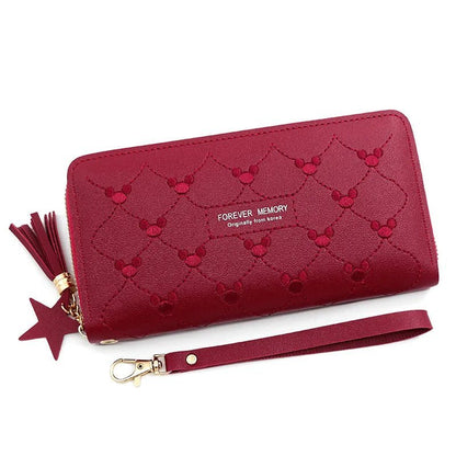Women Wallet Multi - card ID Card Holders Mobile Phone Clutch Bag Leisure Leather Purse - Bama style