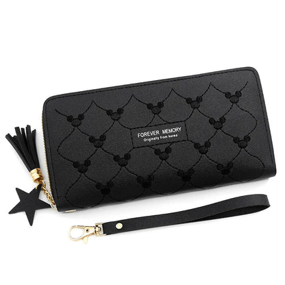 Women Wallet Multi - card ID Card Holders Mobile Phone Clutch Bag Leisure Leather Purse - Bama style